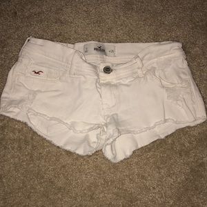 Hollister white jean shorts